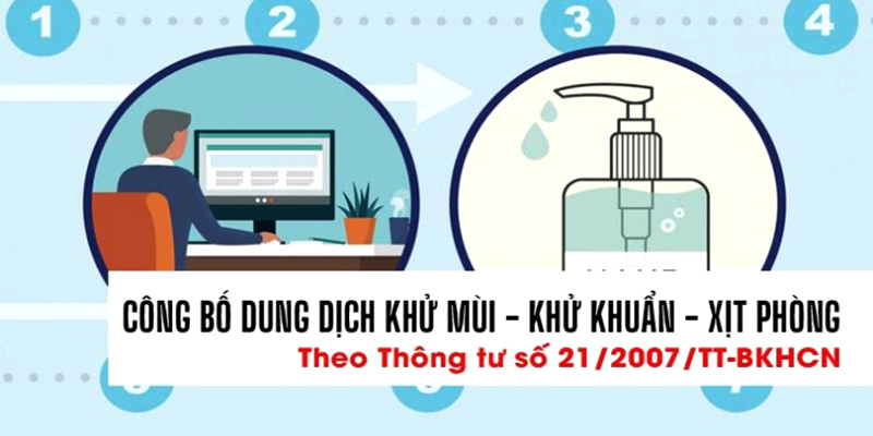 Công bố sản phẩm dung dịch khử mùi khử khuẩn nước xịt phòng.